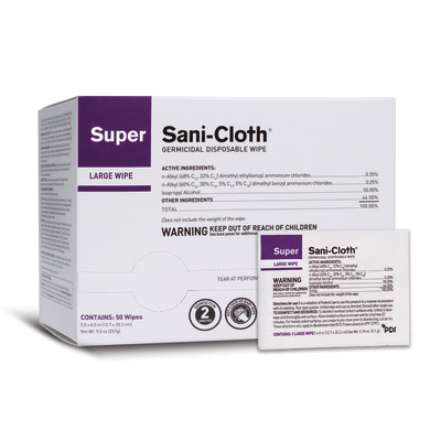 Super Sani-Cloth Surface Disinfectant Cleaner, Large Individual Packet