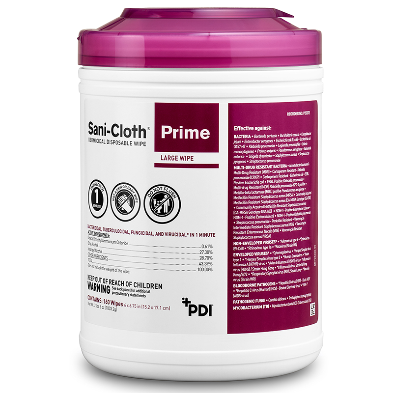 Sani-Cloth Prime Germicidal Disposable Wipe, Large Canister
