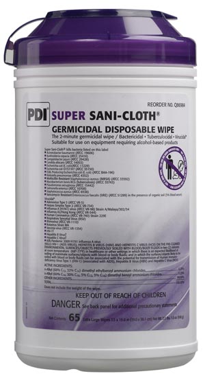 Super Sani-Cloth Surface Disinfectant Wipes XL 75Tb