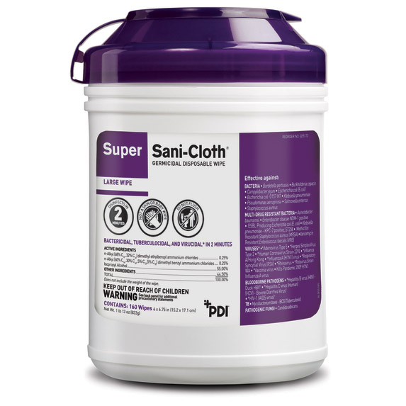 Super Sani-Cloth Surface Disinfectant Large Surface Wipes 160Tb