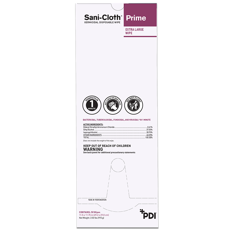 PDI SANI-CLOTH PRIME GERMICIDAL DISPOSABLE WIPE, U13195