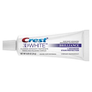 Crest 3D White Brilliance Toothpaste Peppermint .85oz 72Cs