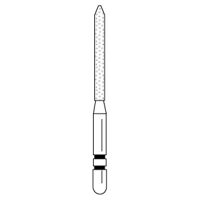 Premier - Two Striper Bevel-end Cylinder Diamonds Friction Grip Burs - 250.11C Coarse