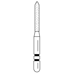 Premier - Two Striper Bevel-end Cylinder Diamonds Friction Grip Burs - 250.8F Fine