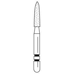 Premier - Two Striper Flame Diamonds Friction Grip Burs - 270.6.5F Fine