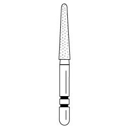 Premier - Two Striper Round-end Taper Diamonds Friction Grip Burs - 767.9F Fine