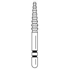 Premier - Two Striper Crown cut Diamonds Friction Grip Burs - SC6