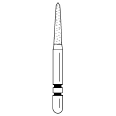 Premier - Two Striper Gold-Plated Curettage Diamonds Friction Grip Burs - 252.SA