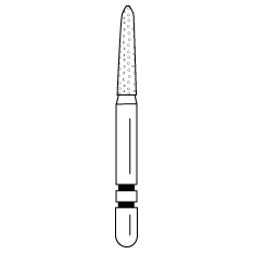 Premier - Two Striper Gold-Plated Curettage Diamonds Friction Grip Burs - 253.SA