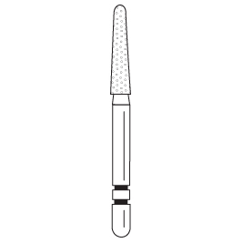 Premier - Two Striper Long Shank Round-End Taper Diamonds Friction Grip Burs - FG L770.8