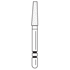 Premier - Two Striper Long Shank Flat-End Taper Diamonds Friction Grip Burs - L701.7C