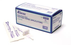 Cotton-Tipped Applicator 6 Inch x 1/10 Inch Plastic Shaft Sterile 1/pk 100 pk/bx 10 bx/cs