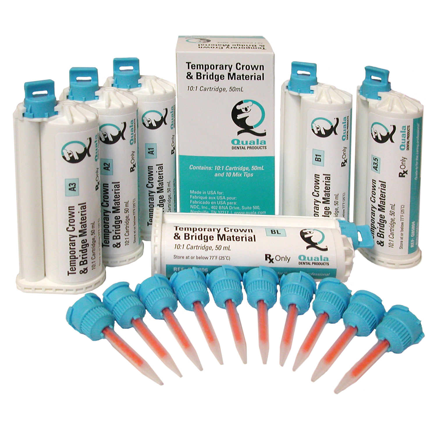 Quala Temporary Crown & Bridge Material A2 10:1 50ml Cartridge