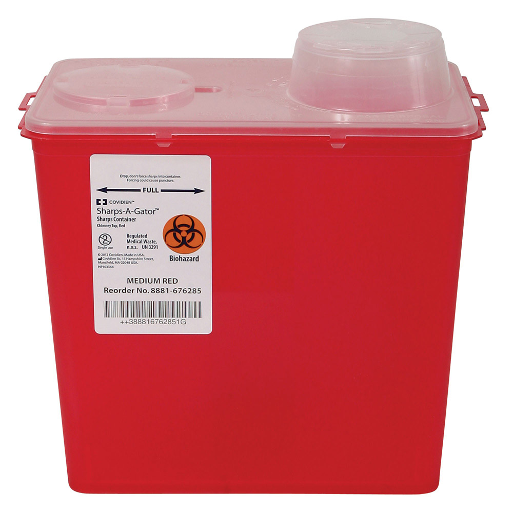Covidien - SUPPLIES MONOJECT SHARPS CONTAINERS - 8 Qt, Red, Medium
