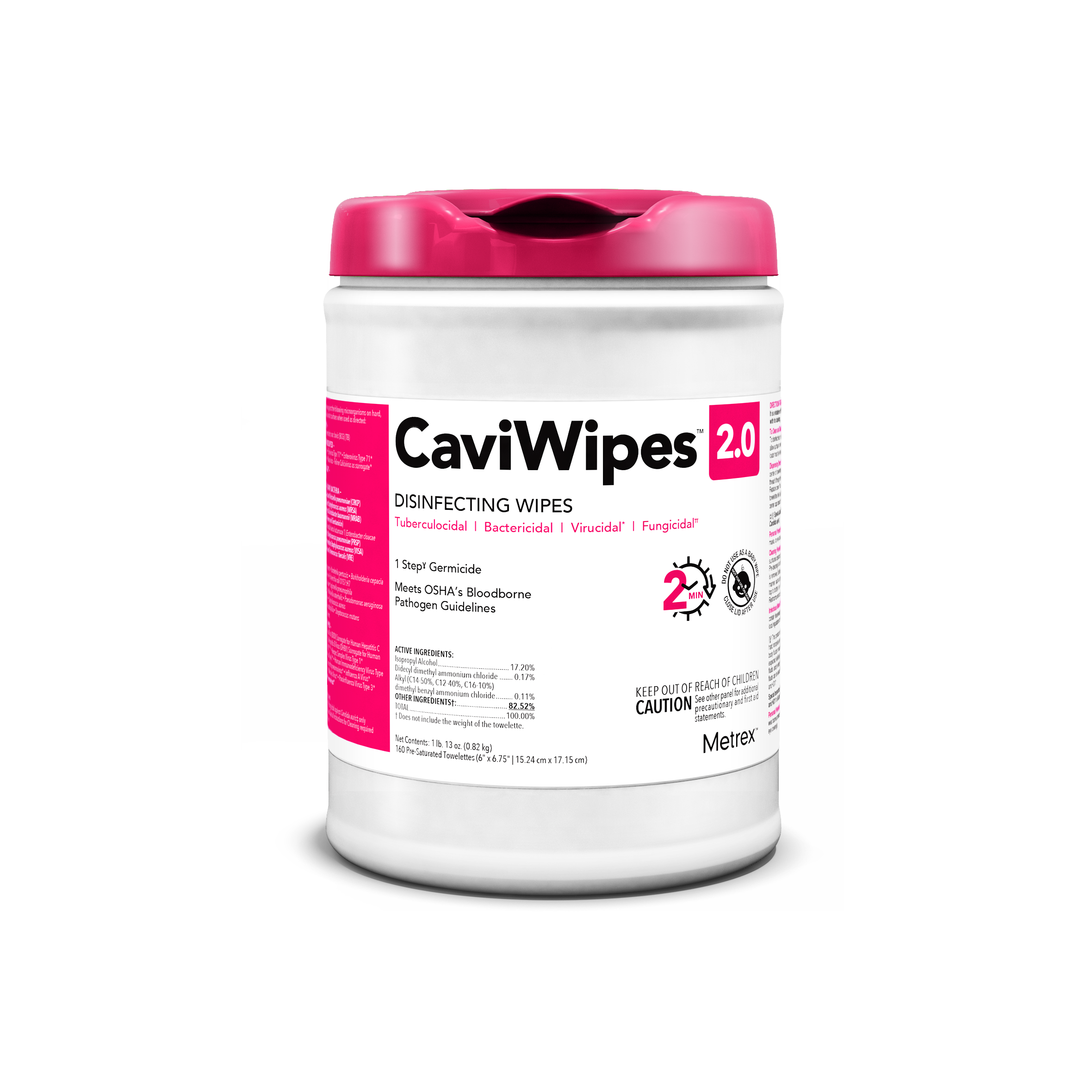 CaviWipes 2.0 Surface Disinfectant 6.75 x 6 (L) 160Tb