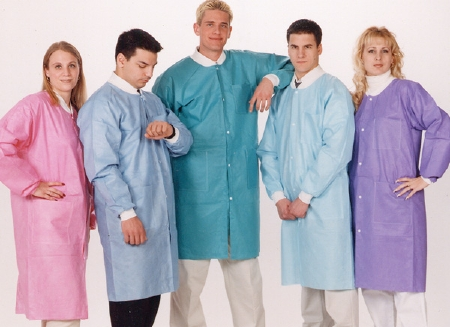 Lab Coats White-Knit Collar Small Knee Length 10/PK X-Safe Lab Coat