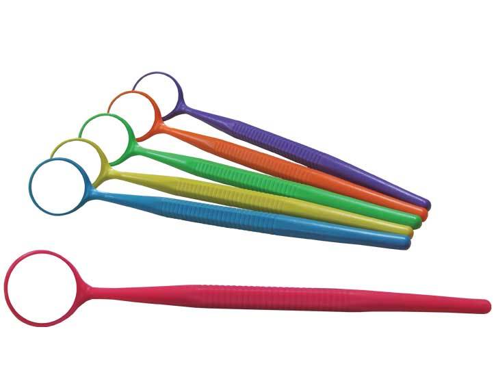 Crystal HD #5 Thin Grip Vibrant Assorted Mouth Mirror (12pk), Zirc, 50Z354NEON